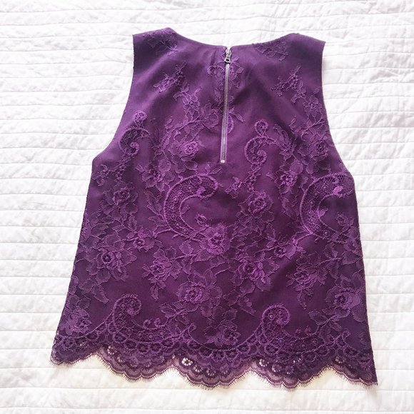 Alice + Olivia Mali Lace crop tank - Amethyst - Picture 6 of 6